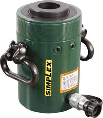 TK Simplex - 6" Stroke, 60 Ton Portable Hydraulic Hollow Hole Cylinder - 12.73 Sq In Effective Area, 76.41 Cu In Oil Capacity, 12.75 to 18.75" High, 3-5/8" Plunger Diam, 10,000 Max psi - Industrial Tool & Supply