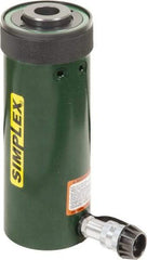 TK Simplex - 6-1/8" Stroke, 30 Ton Portable Hydraulic Hollow Hole Cylinder - 7.22 Sq In Effective Area, 44.23 Cu In Oil Capacity, 13 to 19.13" High, 2-1/2" Plunger Diam, 10,000 Max psi - Industrial Tool & Supply