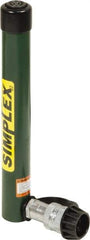 TK Simplex - 9-3/16" Stroke, 5 Ton Portable Hydraulic Single Acting Cylinder - 0.99 Sq In Effective Area, 9.07 Cu In Oil Capacity, 12.83 to 22.01" High, 1" Cyl Bore Diam, 1-1/8" Plunger Diam, 10,000 Max psi - Industrial Tool & Supply