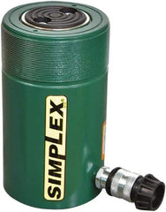 TK Simplex - 2" Stroke, 55 Ton Portable Hydraulic Single Acting Cylinder - 11.04 Sq In Effective Area, 22.08 Cu In Oil Capacity, 6.94 to 8.94" High, 3.13" Cyl Bore Diam, 3-3/4" Plunger Diam, 10,000 Max psi - Industrial Tool & Supply
