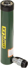 TK Simplex - 10-3/8" Stroke, 15 Ton Portable Hydraulic Single Acting Cylinder - 3.14 Sq In Effective Area, 31.4 Cu In Oil Capacity, 14.69 to 25.07" High, 1.63" Cyl Bore Diam, 2" Plunger Diam, 10,000 Max psi - Industrial Tool & Supply