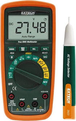 Extech - MN62-K, CAT IV, 600 VAC/VDC, Digital True RMS Multimeter - 40 mOhm, Measures Voltage, Capacitance, Current, Frequency, Resistance - Industrial Tool & Supply
