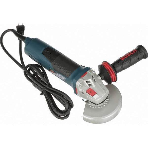 Bosch - 5" Wheel Diam, 11,500 RPM, Corded Angle & Disc Grinder - 5/8-11 Spindle, 120 Volts, 13 Amps - Industrial Tool & Supply