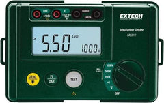 Extech - Digital LCD Display, 0.002 Megohm Electrical Insulation Resistance Tester & Megohmmeter - 1,000 Volt Max Test Voltage, Powered by AA Battery - Industrial Tool & Supply