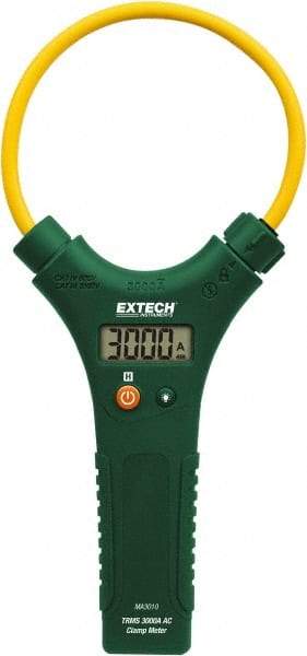 Extech - MA3010, CAT IV, Digital True RMS Clamp Meter with 10" Flex Jaws - 3000 AC Amps, Measures Current - Industrial Tool & Supply
