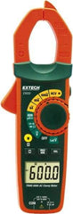 Extech - EX650, CAT III, Digital True RMS Auto Ranging Clamp Meter with 1.18" Clamp On Jaws - 750 VAC, 1000 VDC, 600 AC Amps, Measures Voltage, Capacitance, Continuity, Current, Resistance - Industrial Tool & Supply
