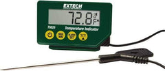 Extech - -40 to 392°F Waterproof Digital Thermometer - LCD Display, Stainless Steel Probe Sensor, CR-2032 Power - Industrial Tool & Supply