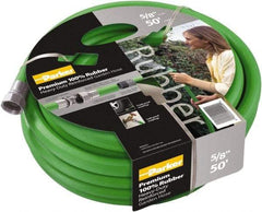 Parker - 50' Long Garden Hose - 1/2" Diam, 3/4" GHT, Rubber, 100 psi, Green - Industrial Tool & Supply