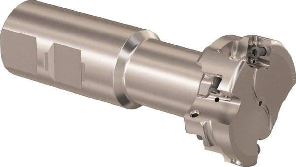 Seco - 46.84mm Cutting Diam 20.9mm Cutting Width, 6 Cutter Inserts, 1-1/4" Shank Diam, Indexable T-Slot Cutter - Insert Style LNK. 08.., 130mm OAL, 2 Flutes - Industrial Tool & Supply