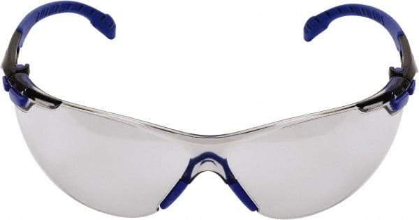 3M - Gray Lenses, Frameless Safety Glasses - Anti-Fog, Blue Frame, Size Universal, Wrap Around - Industrial Tool & Supply
