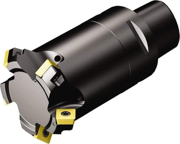 Sandvik Coromant - 63.5mm Cut Diam, 63mm Arbor Hole, 5.47mm Max Depth of Cut, 45° Indexable Chamfer & Angle Face Mill - 7 Inserts, 495-09T3M-XL Insert, Right Hand Cut, Through Coolant, Series CoroMill 495 - Industrial Tool & Supply