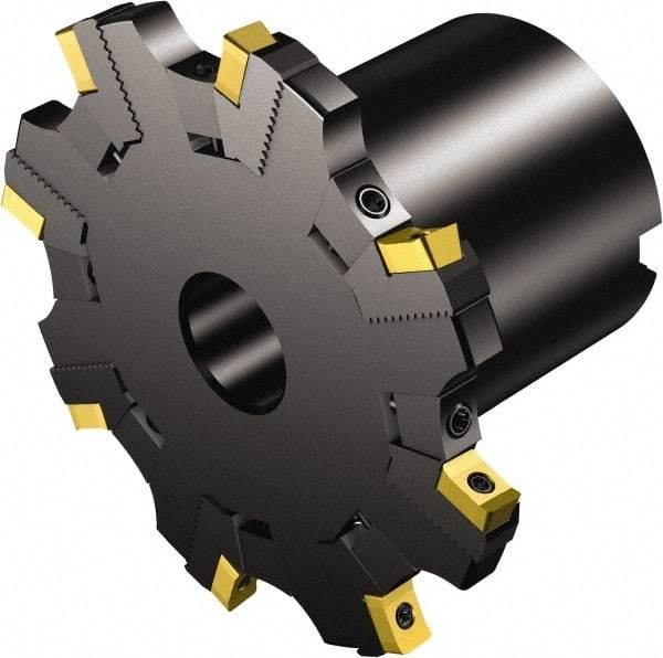 Sandvik Coromant - 40 Connection, 155mm Cutter Diam, 1.5748" Hole Diam, 10 Tooth Indexable Slotting Cutter - R331.52..Qxx..R Toolholder, N331.1A-11 Insert, Right Hand Cutting Direction - Industrial Tool & Supply