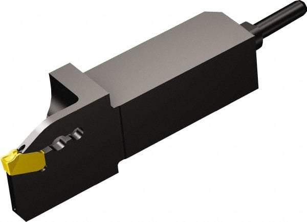 Sandvik Coromant - QSQD, External, Left Hand, 0.8" Max Depth of Cut, Indexable Grooving Tool Holder - QD-NE-0200-0002-CM Insert Compatibility, 5/8" Shank Height, 5/8" Shank Width, 2.7559" OAL, Through Coolant - Industrial Tool & Supply