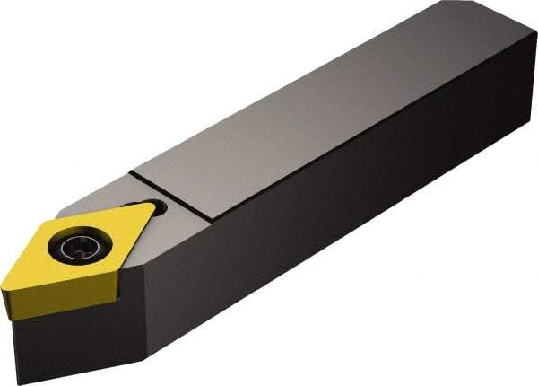 Sandvik Coromant - QS-SDNC, Neutral Cut, 27.50° Lead Angle, 16mm Shank Height x 16mm Shank Width, Neutral Rake Indexable Turning Toolholder - 70mm OAL, DCMT 11 T3 08 Insert Compatibility, Series CoroTurn 107 - Industrial Tool & Supply