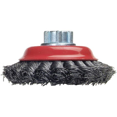 Norton - 5" Diam 5/8-11 Threaded Arbor Carbon Steel Fill Cup Brush - Industrial Tool & Supply