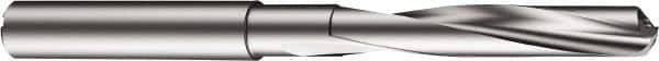 Sandvik Coromant - 33/64" 130° Spiral Flute Solid Carbide Screw Machine Drill Bit - Uncoated, Right Hand Cut, 2.3622" Flute Length, 4.2126" OAL, Split Point, Straight Shank, Through Coolant - Industrial Tool & Supply