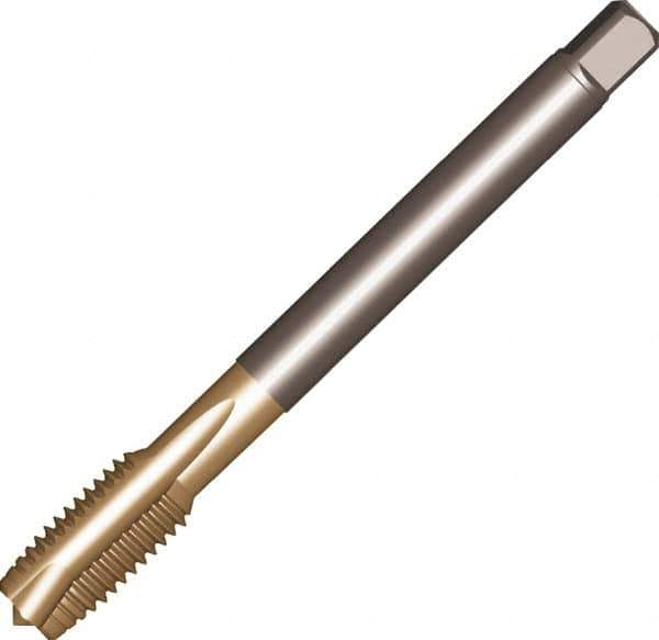 Sandvik Coromant - M12x1.25 Metric Fine, 3 Flute, AlCrN Finish, High Speed Steel Spiral Point Tap - Plug Chamfer, Right Hand Thread, 100mm OAL, 21mm Thread Length, 9mm Shank Diam, 6H Class of Fit, Series CoroTap 200 - Exact Industrial Supply