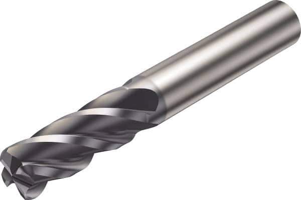 Sandvik Coromant - 3mm, 4 Flute, Solid Carbide, 0.2mm Corner Chamfer End Mill - 57mm OAL, 38° Helix, Right Hand Flute, 7mm LOC, Right Hand Cut - Industrial Tool & Supply