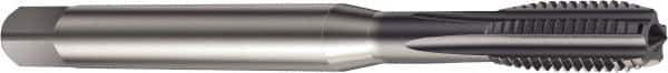 Sandvik Coromant - M3x0.50 Metric 6HX 4 Flute TiAlN Finish High Speed Steel Straight Flute Machine Tap - Right Hand Thread, 56mm OAL, 9mm Thread Length - Exact Industrial Supply