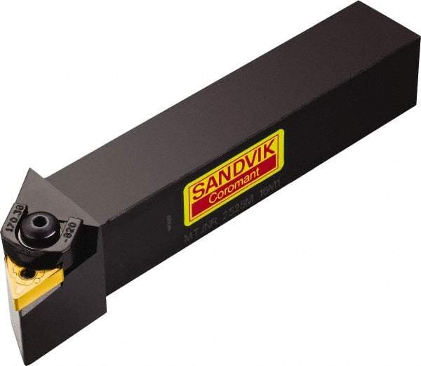 Sandvik Coromant - MTJNR/L, Left Hand Cut, -3° Lead Angle, 32mm Shank Height x 25mm Shank Width, Negative Rake Indexable Turning Toolholder - 170mm OAL, TNMG 16 04 08, TNMG 332 Insert Compatibility, Series T-Max P - Industrial Tool & Supply