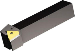 Sandvik Coromant - PTGNR/L, Left Hand Cut, -1° Lead Angle, 25mm Shank Height x 25mm Shank Width, Negative Rake Indexable Turning Toolholder - 150mm OAL, TNMG 22 04 08, TNMG 432 Insert Compatibility, Series T-Max P - Industrial Tool & Supply