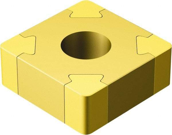 Sandvik Coromant - SNGA433 Grade 7015 CBN Turning Insert - TiN Finish, 90° Square, 1/2" Inscr Circle, 3/16" Thick, 3/64" Corner Radius - Industrial Tool & Supply