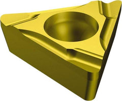 Sandvik Coromant - TCGT1.81.51 K Grade 1525 Cermet Turning Insert - TiCN/TiN Finish, 60° Triangle, 7/32" Inscr Circle, 3/32" Thick, 1/64" Corner Radius - Industrial Tool & Supply