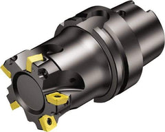 Sandvik Coromant - 3 Inserts, 25mm Cut Diam, 63mm Arbor Diam, 5.5mm Max Depth of Cut, Indexable Square-Shoulder Face Mill - 127mm High, 490R-08T308 Insert Compatibility, Through Coolant, Series CoroMill 490 - Industrial Tool & Supply