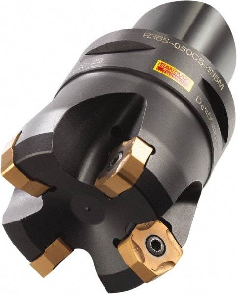 Sandvik Coromant - 50.8mm Cut Diam, 50mm Arbor Hole, 6mm Max Depth of Cut, 65° Indexable Chamfer & Angle Face Mill - 4 Inserts, R365-1505ZNE Insert, Right Hand Cut, Series CoroMill 365 - Industrial Tool & Supply