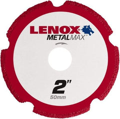 Lenox - 2" 40/50 Grit Diamond Cutoff Wheel - 0.05" Thick, 3/8" Arbor, 30,500 Max RPM, Use with Die Grinders - Industrial Tool & Supply