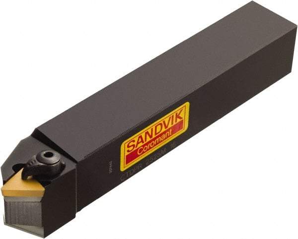 Sandvik Coromant - CTDPR/L, Right Hand Cut, 45° Lead Angle, 12mm Shank Height x 12mm Shank Width, Positive Rake Indexable Turning Toolholder - 80mm OAL, TPUN 11 03 04, TPU 221 Insert Compatibility, Series T-Max S - Industrial Tool & Supply