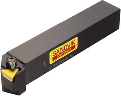 Sandvik Coromant - CTFPR/L, Left Hand Cut, -1° Lead Angle, 25mm Shank Height x 25mm Shank Width, Positive Rake Indexable Turning Toolholder - 150mm OAL, TPUN 16 03 08, TPU 322 Insert Compatibility, Series T-Max S - Industrial Tool & Supply