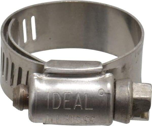 IDEAL TRIDON - SAE Size 10, 11/16 to 1-1/8" Diam, Stainless Steel Lined Worm Drive Clamp - Material Grade 316 - Industrial Tool & Supply