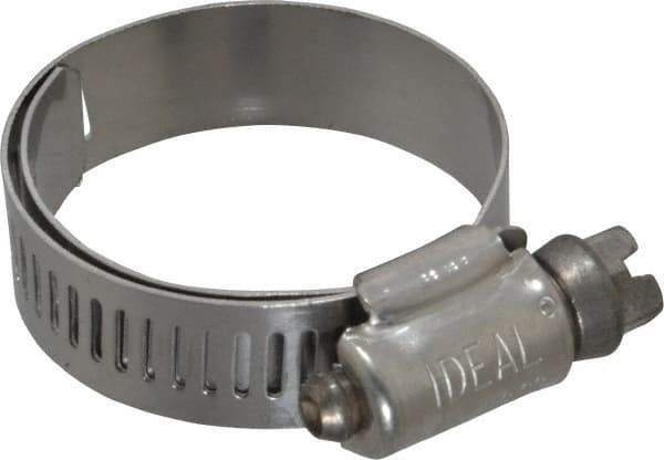 IDEAL TRIDON - SAE Size 16, 3/4 to 1-1/2" Diam, Stainless Steel Lined Worm Drive Clamp - Material Grade 316 - Industrial Tool & Supply