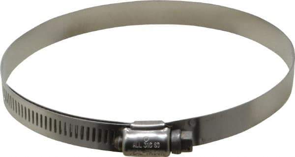 IDEAL TRIDON - SAE Size 72, 4-1/16 to 5" Diam, Stainless Steel Lined Worm Drive Clamp - Material Grade 316 - Industrial Tool & Supply