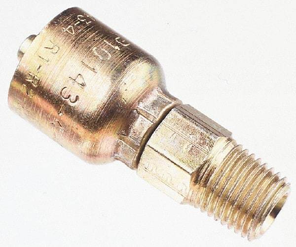 Parker - 1-1/4-11-1/2 Male NPTF Steel Hydraulic Hose Male Rigid Fitting - 5,000 psi, -20 Hose Size, 1 1/4" Hose Diam, Series 43 - Industrial Tool & Supply