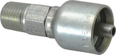 Parker - 1/4-18 Male NPTF Steel Hydraulic Hose Male Rigid Fitting - 12,000 psi, -4 Hose Size, 1/4" Hose Diam, Series 43 - Industrial Tool & Supply