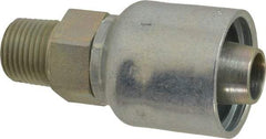 Parker - 1/2-14 Male NPTF Steel Hydraulic Hose Male Rigid Fitting - 7,500 psi, -12 Hose Size, 3/4" Hose Diam, Series 43 - Industrial Tool & Supply