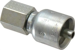 Parker - 1/4-18 NPTF Steel Hydraulic Hose Female Rigid Fitting - -4 Hose Size, 1/4" Hose Diam, Series 43 - Industrial Tool & Supply