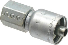 Parker - 3/8-18 NPTF Steel Hydraulic Hose Female Rigid Fitting - -6 Hose Size, 3/8" Hose Diam, Series 43 - Industrial Tool & Supply
