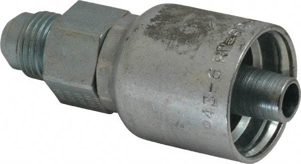 Parker - 9/16-18 Male JIC 37D Flare Steel Hydraulic Hose Male Rigid Fitting - -6 Hose Size, 3/8" Hose Diam, Series 43 - Industrial Tool & Supply
