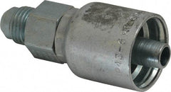 Parker - 9/16-18 Male JIC 37D Flare Steel Hydraulic Hose Male Rigid Fitting - -6 Hose Size, 3/8" Hose Diam, Series 43 - Industrial Tool & Supply