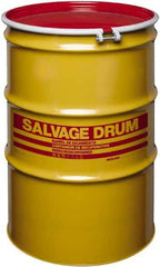 Made in USA - 85 Gallon Cylindrical Carbon Steel Open Head Drum - 37" High x 26" Diam - Industrial Tool & Supply