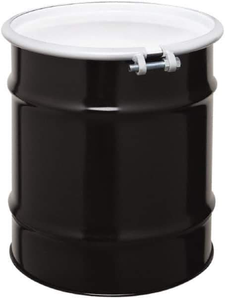 Made in USA - 20 Gallon Cylindrical Carbon Steel Open Head Drum - 19-1/4" High x 18-1/4" Diam - Industrial Tool & Supply