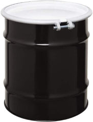 Made in USA - 20 Gallon Cylindrical Carbon Steel Open Head Drum - 19-1/4" High x 18-1/4" Diam - Industrial Tool & Supply