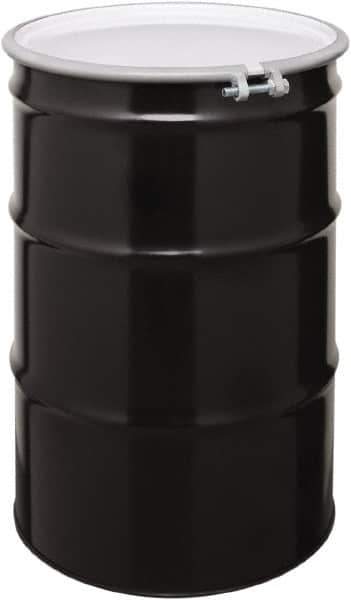 Made in USA - 55 Gallon Cylindrical Carbon Steel Open Head Drum - 33" High x 22-1/2" Diam - Industrial Tool & Supply