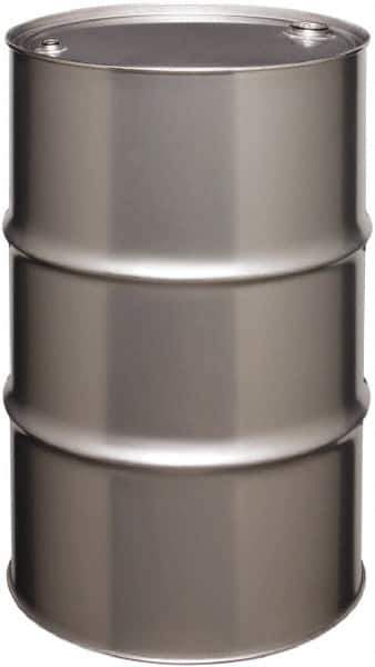 Made in USA - 55 Gallon Cylindrical Stainless Steel Tight Head Drum - 33" High x 22-1/2" Diam - Industrial Tool & Supply