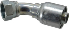 Parker - 1-5/16-12 Female JIC Steel Hydraulic Hose Female JIC Swivel & 45° Elbow & Short Drop - 4,000 psi, -16 Hose Size, 1" Hose Diam, Series 43 - Industrial Tool & Supply