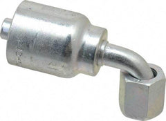 Parker - 9/16-18 Female JIC Steel Hydraulic Hose Female JIC Swivel & 90° Elbow & Short Drop - -6 Hose Size, 3/8" Hose Diam, Series 43 - Industrial Tool & Supply