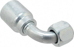 Parker - 1-1/16-12 Female JIC Steel Hydraulic Hose Female JIC Swivel & 90° Elbow & Short Drop - -12 Hose Size, 3/4" Hose Diam, Series 43 - Industrial Tool & Supply